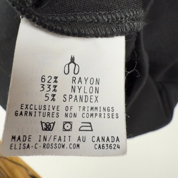 ELISA C-ROSSOW Knit Designer Belted w/Pockets Black Short Sleeve T-Shirt Dress M - Picture 7 of 8